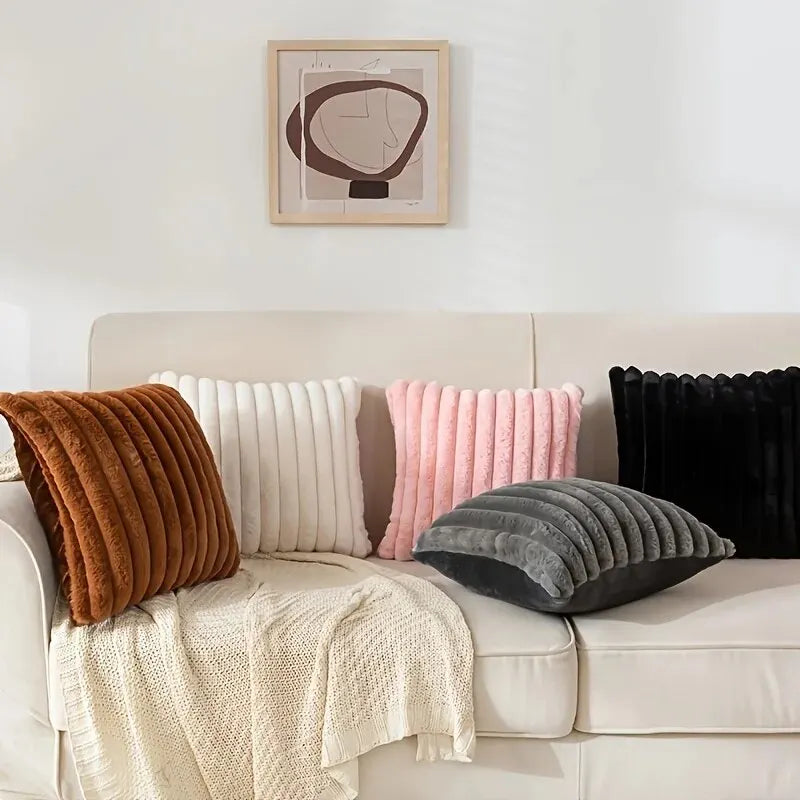 1pc Stripe Corduroy Pillow Case