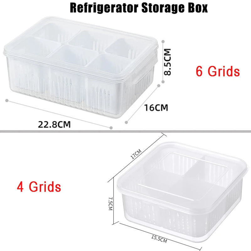 Refrigerator Storage Box 4/6 Grid